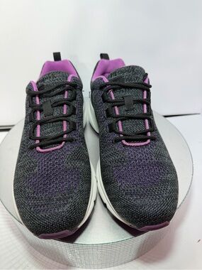 Propet Black and Purple Knit Slip-On Walking Sneakers size 8 NWOT